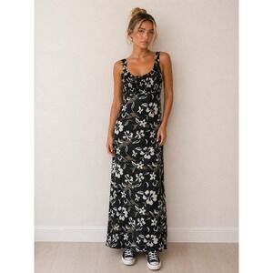 Vintage Y2K Slip Dress Indie Floral Maxi Soft Grunge Forest Fairycore Goblincore